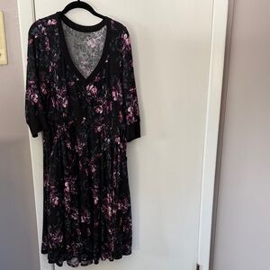 Torrid Plush Floral V-Neck Dress
